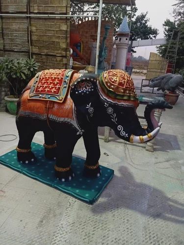 Black Elephant Frp Outdoor Sculptures, For Exterior Decor