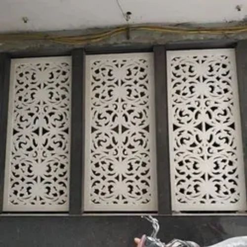 Rectangular White GRC Jali