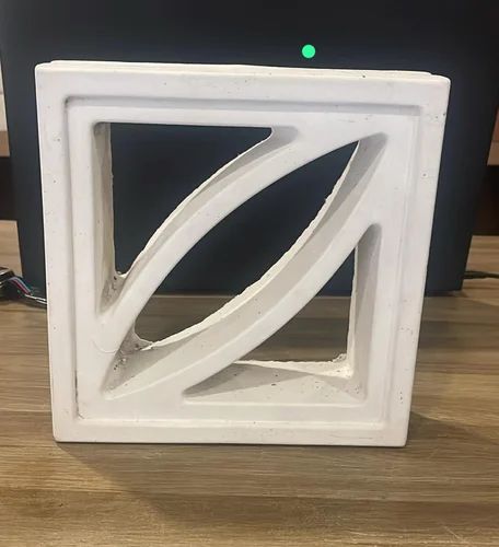 Lilly Breeze Block Jaali, Cement, Size: 8"X8"x2.5"