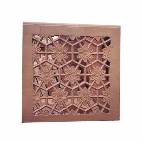 Red Dholpur Sandstone Jali, Thickness: 30 Mm, Size: 3 X 3 Feet