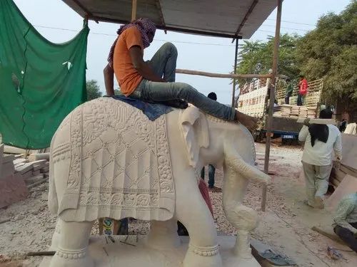 White Sand Stone Elephant