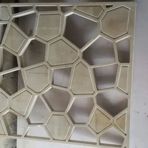 White Stone Abstract Jali, Shape: Square, Size: 24" X 24"