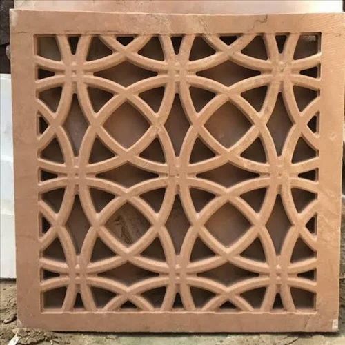 Red Decorative Marble Stone Jali, Shape: Square, Size: 4 X 2 Feet