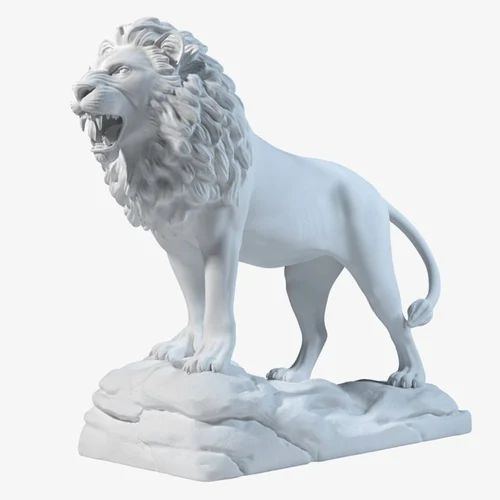 Polished Stone Lion Sculpture