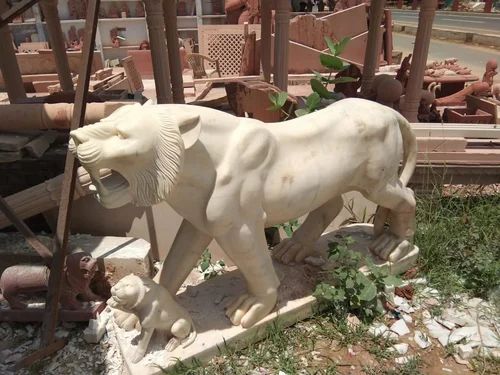 Custimige Multicolor Stone Lion Statue