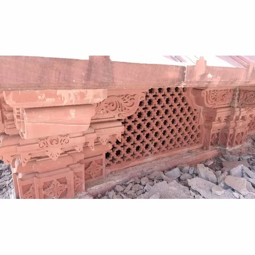 Red Sandstone Jali, Thickness: 10-50 mm