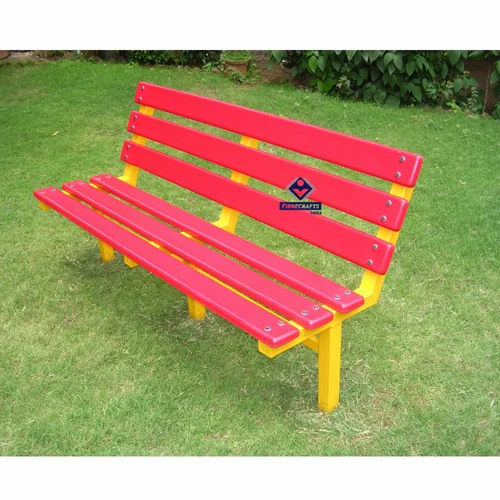 Green Steel Garden Benches With Fibre Strips, 3 Seater, Size: 5 Feet
