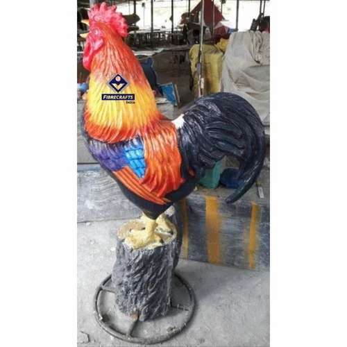 Multicolor FRP Hen Statue, For Exterior Decor, 2-5 Feet