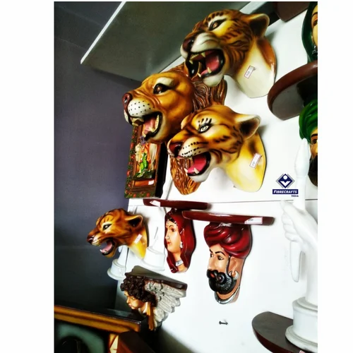 White Hanging Wall Art - Lion Head, 0-2 Feet, For Interior Decor