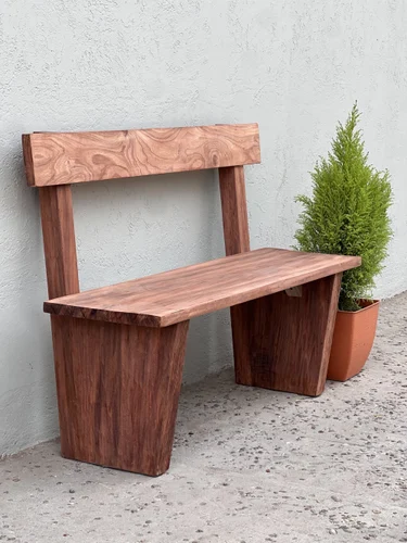 Wooden Bench With Backrest (3 Seater)