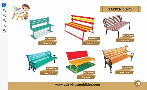 Avi Creations FRP Garden Bench With Backrest and Armrest (3 Seater)
