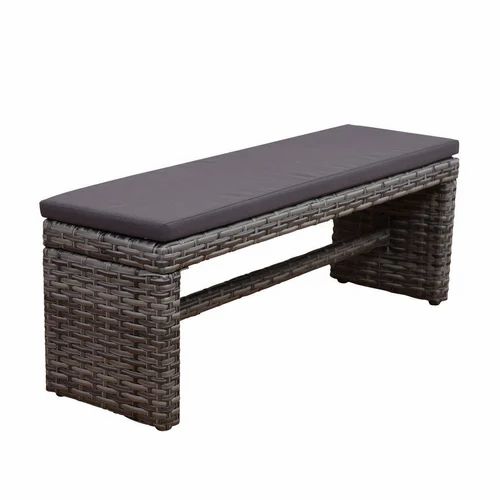 Rattan Outdoor Wicker Bench, Without Backrest, 3 Seater