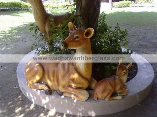 Fiber Frp Deer Statue with Baby Deer, For Exterior Decor