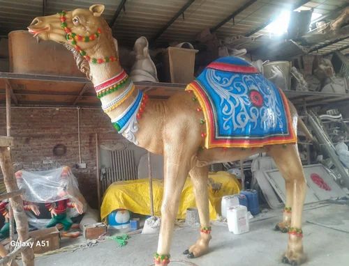 Fiberglass Camel Statue, For indoor/outdoor, Size: Approx 11"ft