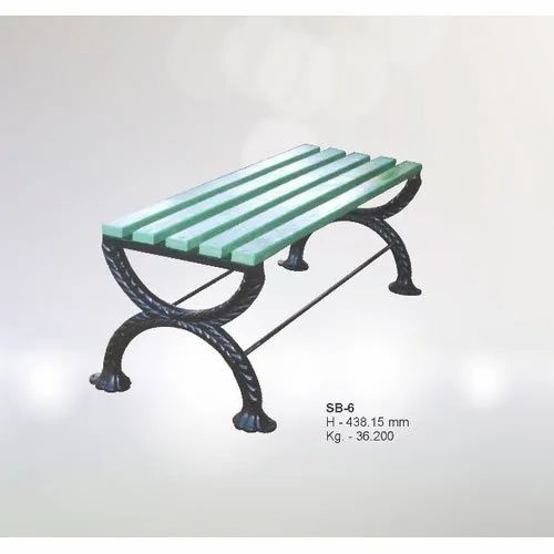 Powder Coated Cast Iron Bench, For Garden