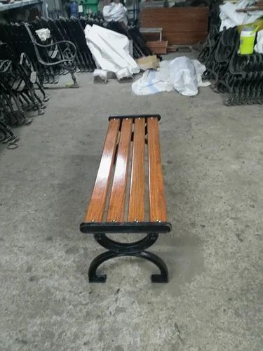 Cast Iron Outdoor Bench, Without Backrest, 3 Seater