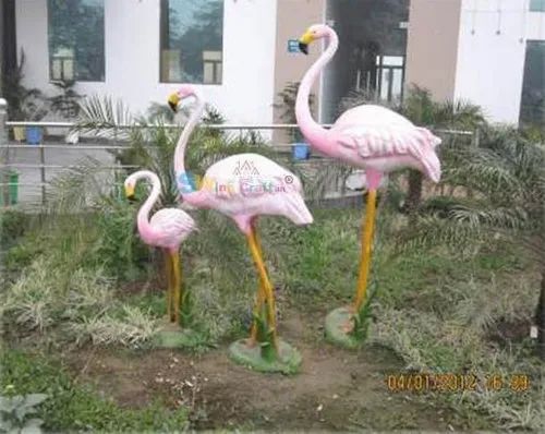 FRP Fiber Birds Family Flemingo