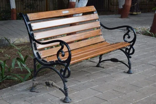 FRP Garden Bench, With Backrest, 3 Seater