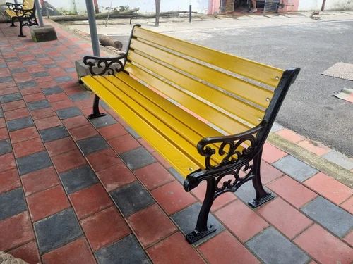 Cast iron leg garden bench with FRP patty strip