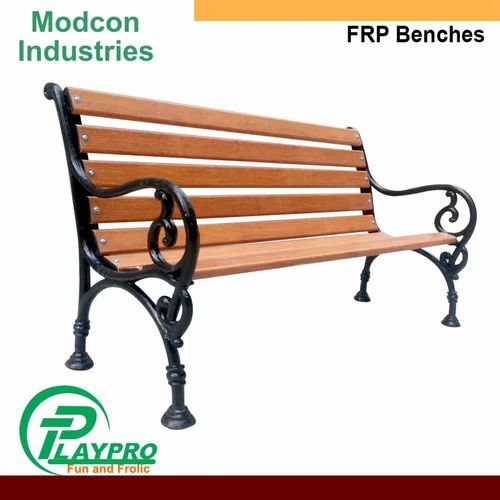 3 Seater Frp Garden Bench, With Backrest