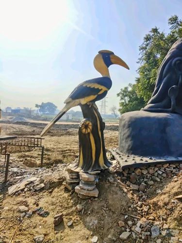 Bird Sculpture Grey Hornbill woodpecker FRP Fiberglass Bird Statue, 5-9 Feet, For Decoration