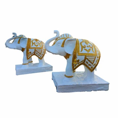 5.5 Feet Elephant FRP Animal Statue With Base, 5-6 ft