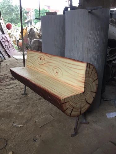 Customised frp wooden log benches in muti designs by Dwelling Store