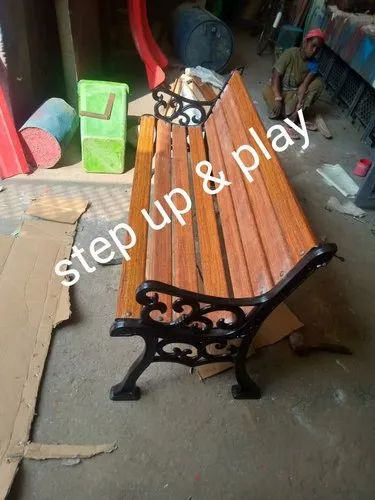 Frp Wooden Garden Benches, With Backrest, 3 Seater