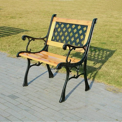 Oggon Heavy Duty Single Seater Bench in Cast Iron and Wood for Outdoor/Indoor