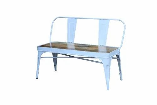 White Mild Steel Bench, Seating Capacity: 2, Size: 36"