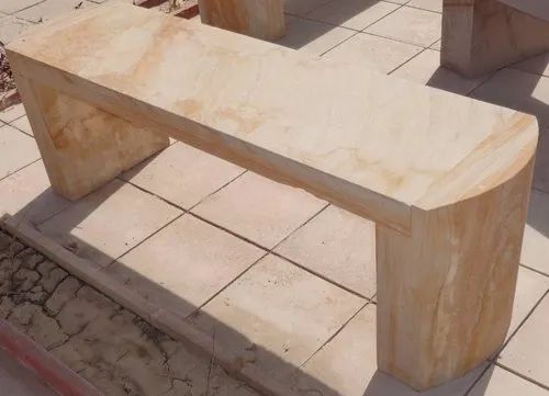 Modern Without Arm Rest Teakwood/Rainbow Sandstone Bench, For Outdoor Furniture, Size: 60"x14"x18"
