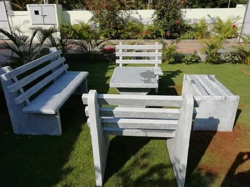 Granite Garden Stone Bench, Bench length: 1800 mm, Backrest