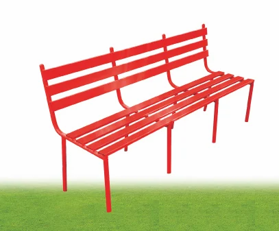 Red Metal Bench