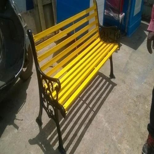 Metal Garden Bench, With Backrest, 3 Seater