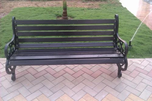 Metal Benches, With Backrest, 3 Seater