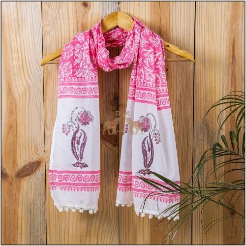 Hand Block Print Cotton Mulmul Stole