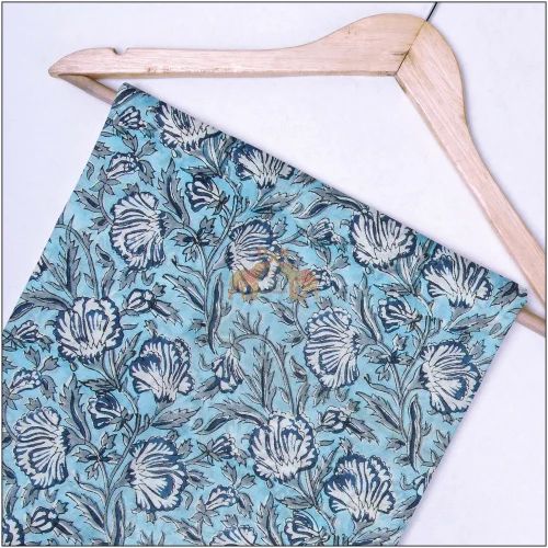 Jaipuri block printed cotton fabric 100 gsm, Premium, 80-90