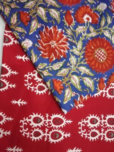 44-45 Blue Printed Ladies Suit Fabric