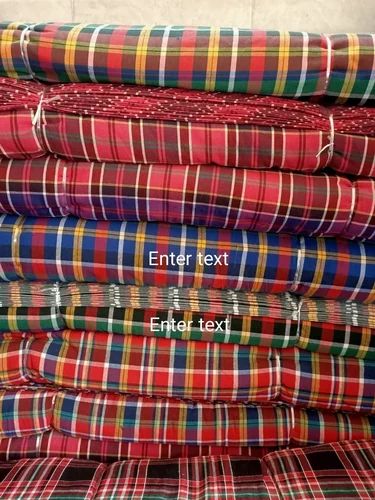 Cotton Check Mattress Fabric, 100-300 GSM