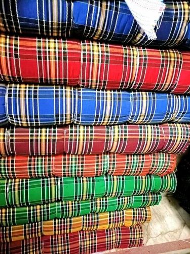 Cotton Multicolor Check Mattress Fabric