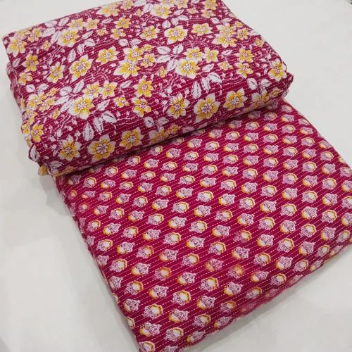 Block Print Katha wark fabric, 44, 60x60