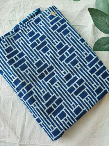 Royal Blue Pure Cotton Natural Kurti fabric