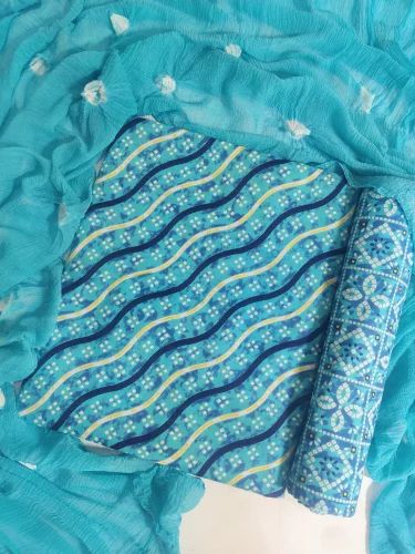 Printed Chiffon Dupatta Cotton Churidar Material