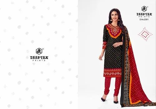 Deeptex Bandhani cotton dress materials, For Ladies Wear