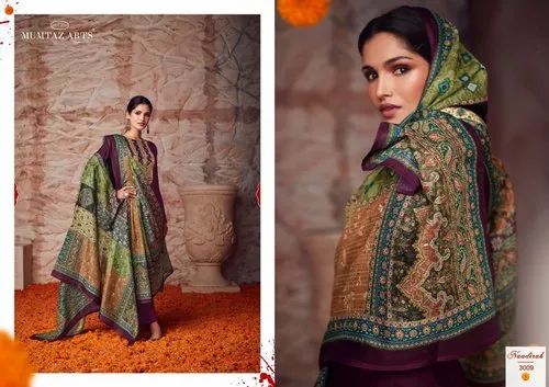 Salwar Party Wear Pure Jam Satin Cotton Suits With Coding Embroidery Work