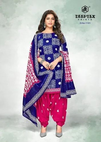 Cotton Bandhani Dress Material
