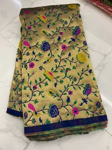 Bang Textiles Banarasi Paithani Dress Material, For Dresses