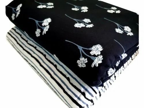 Cotton 42inch Ladies Stuff Black Unstitched Suit Fabric