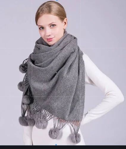 Chiffon Black Ladies Woolen Stole