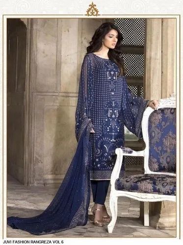 Free size Party wear Pakistani Cotton Embroidery Suits